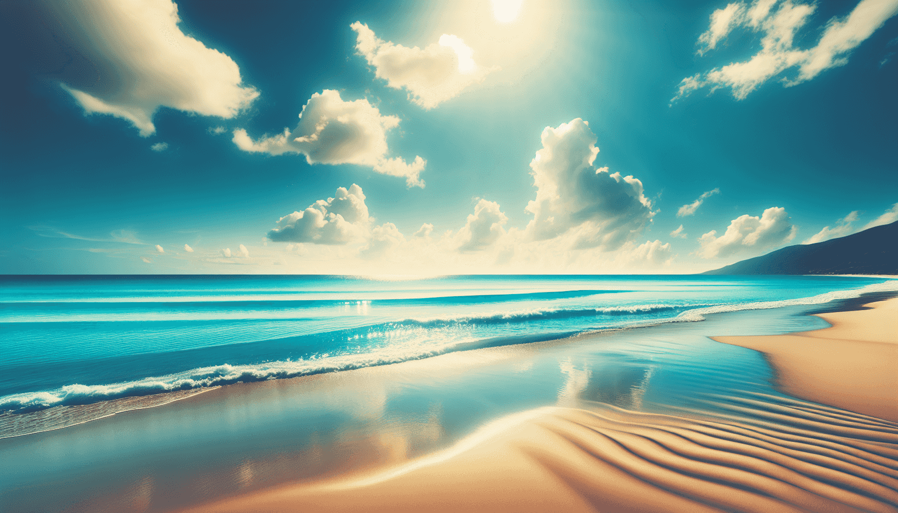Serene beach setting
