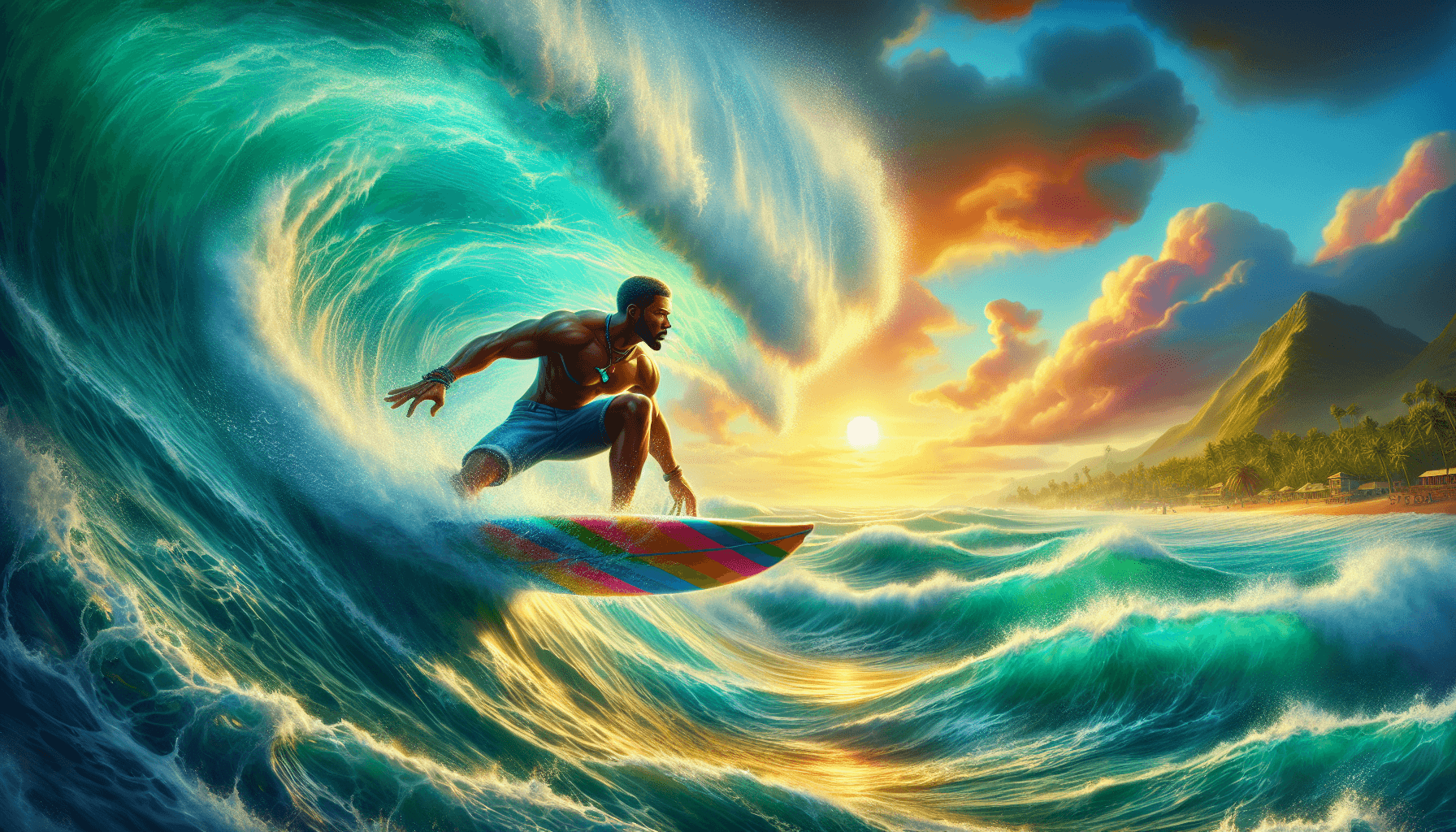 Character surfing on a wave